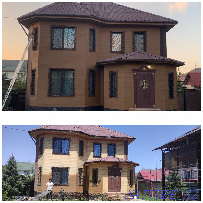 Красим Фасад, дома, забор, Ворота, крыши, бетон, покраска Алматы - изображение 1