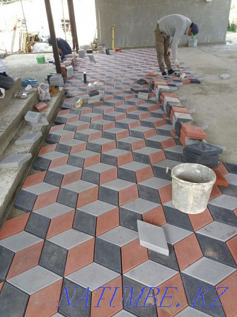 Laying paving stones of all kinds. Spliter block masonry with high quality Almaty - photo 4