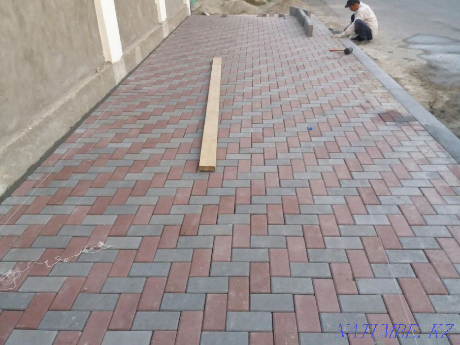 Барлық түрдегі брусчаткаларды төсеу. Жоғары сапалы сплит блокты қалау  Алматы - изображение 1