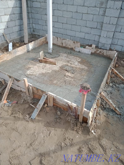 Штукатурка выравнивание кладка стены заливка стяжки фундамента отмост Шымкент - изображение 2