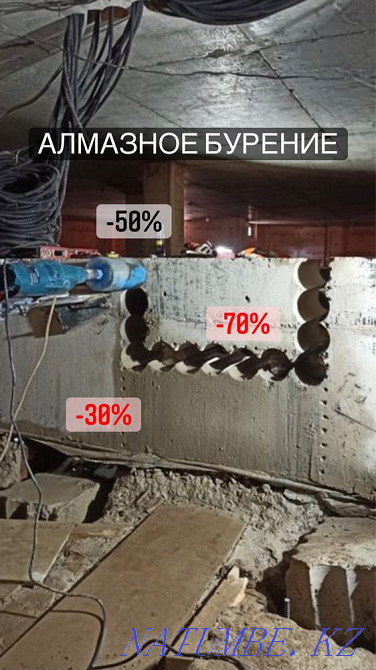Алмазное сверление Резка лазером.Демонтаж Разрушение.Отбойный молоток. Шымкент - изображение 5