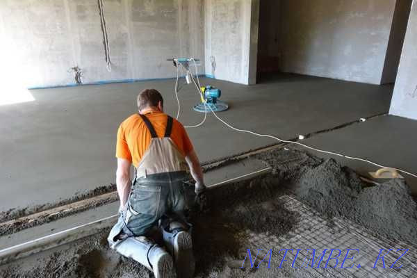 We make a screed, dismantling floors installation of gesso floors Almaty - photo 1