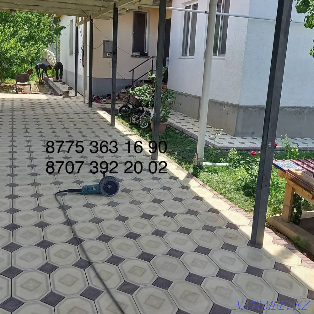Тротуарды орнату бордюр және жиек төсеу  Алматы - изображение 7