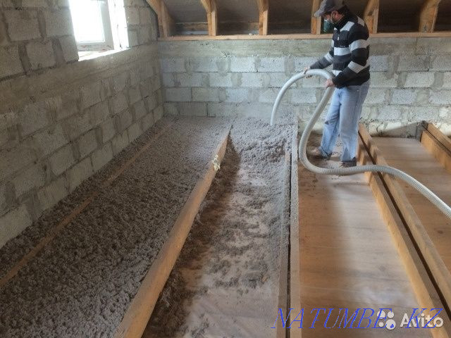 Ecowool, Ecowool, Foam concrete, Foam concrete, roof insulation, insulation Almaty - photo 5