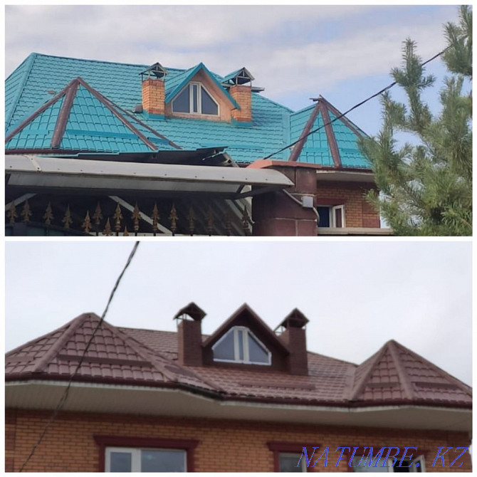 Painting. Gate painting. Fence painting. Roof painting. Facade. Concrete Almaty - photo 4