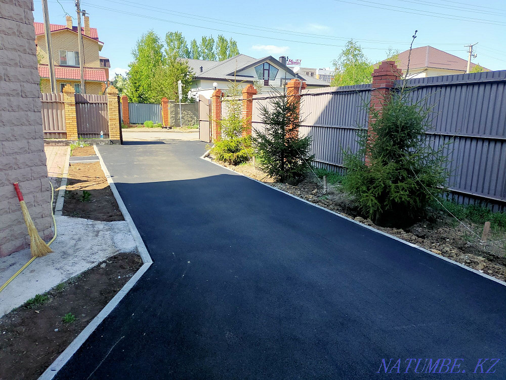 Асфальт төсеу, асфальттау, жиектеу, көгалдандыру.  Астана - изображение 1