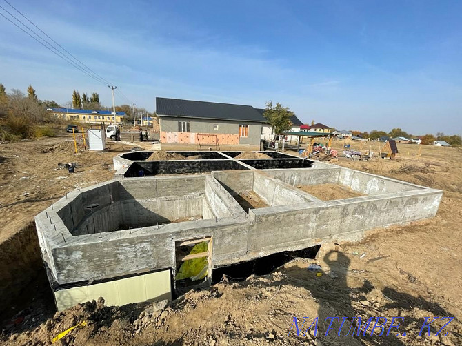 Bays foundation concrete team of builders with their formwork pouring Almaty - photo 5