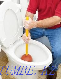 Канализация тазалау Сантехника жұмыстары Құбырларды тазалау Сантехник.  Алматы - изображение 1