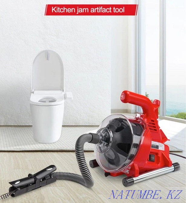 Аппарат кәрізді тазалау құбырын тазалау Тазалау Сантехниктің бітелу арқаны Шымкент - изображение 2