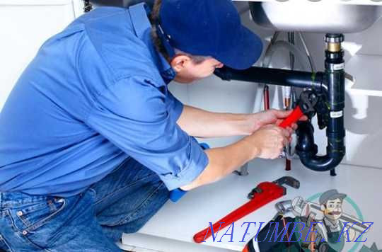Services Plumbing sewerage cleaning pipe cleaning around the clock Almaty - photo 1