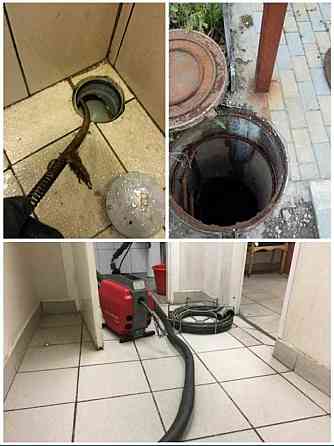 Крот прочистка канализации Сантехник засор труб Чистка колодец туалет Шымкент