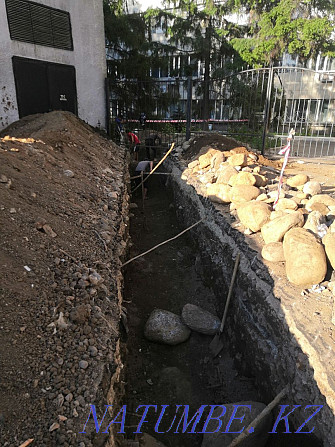 Digging a septic tank with trenches connecting to the central water supply. Sewerage Almaty - photo 5