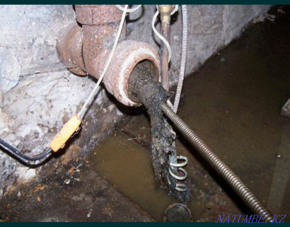 sewer cleaning blockage pipe cleaning plumber toilet kitchen apparatus Shymkent - photo 3