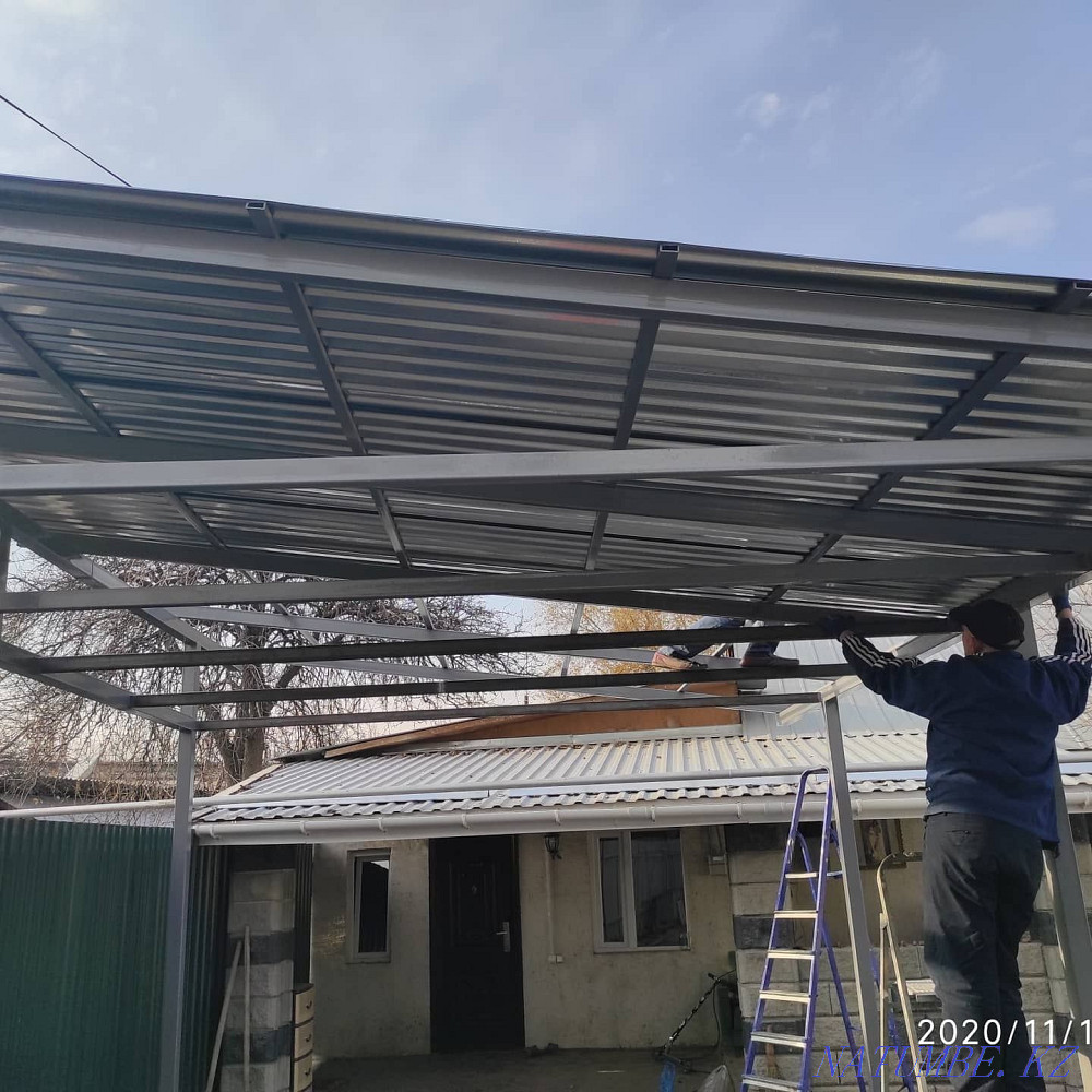 Canopies, gazebos, railings, gates, terraces, roof assembly. Almaty - photo 2