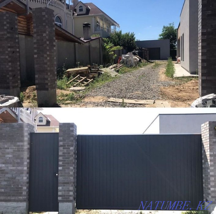 Sliding gates with automation / production from corrugated board and siding Almaty - photo 3