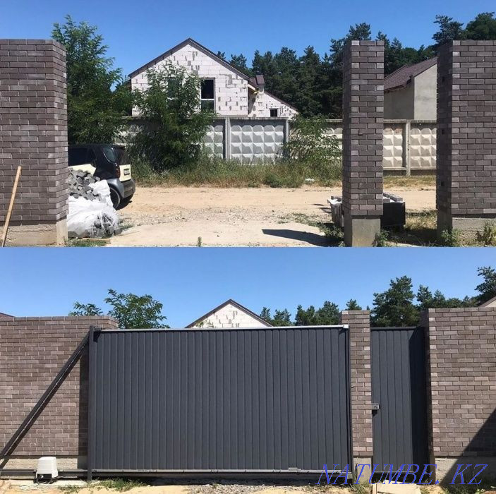 Sliding gates with automation / production from corrugated board and siding Almaty - photo 4