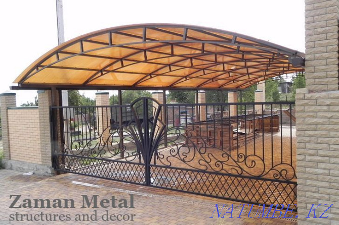 Canopy from polycarbonate turnkey in Almaty | Manufacturing Installation Almaty - photo 1
