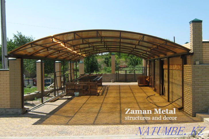 Canopy from polycarbonate turnkey in Almaty | Manufacturing Installation Almaty - photo 5