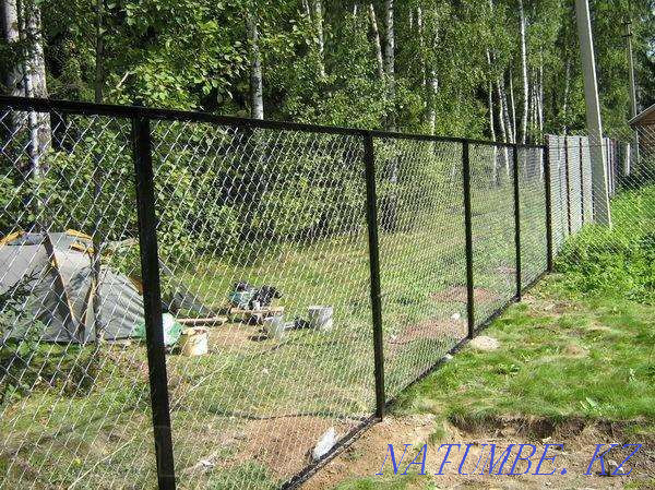Забор и ограждения из сетки рабица от 8 000 тг за кв.м. Алматы - изображение 1
