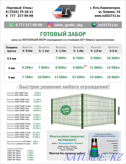 3D fences from a warehouse in U-K. Cheaper than a fence from a profiled sheet. Ust-Kamenogorsk - photo 3