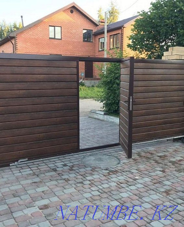Sliding gates with built-in wicket / production / automation Almaty - photo 6