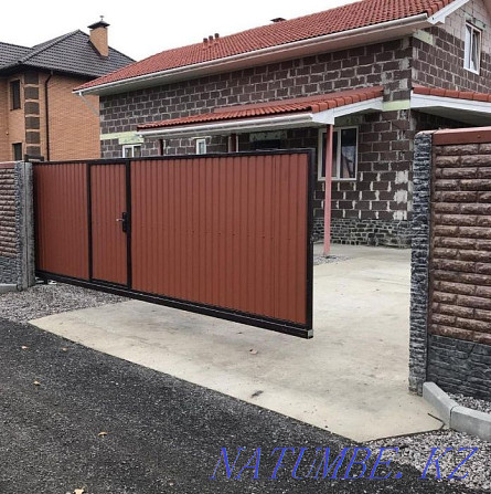 Sliding gates with built-in wicket / production / automation Almaty - photo 4