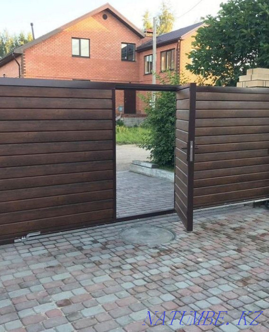 Ворота откатные со встроенной калиткой / изготовление / автоматика Алматы - изображение 6