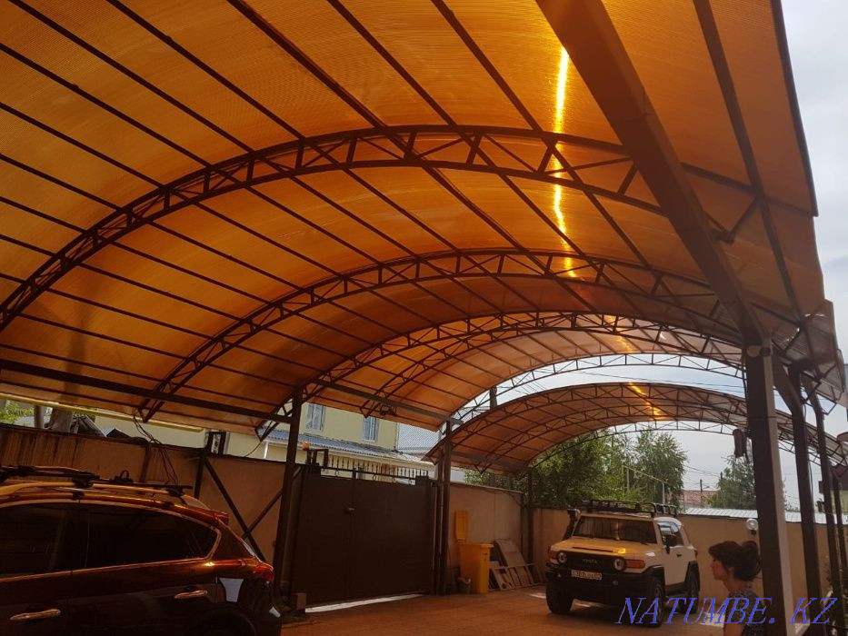 CANOPY made of polygal / metal tiles, VISORS / SCREENS Almaty - photo 5