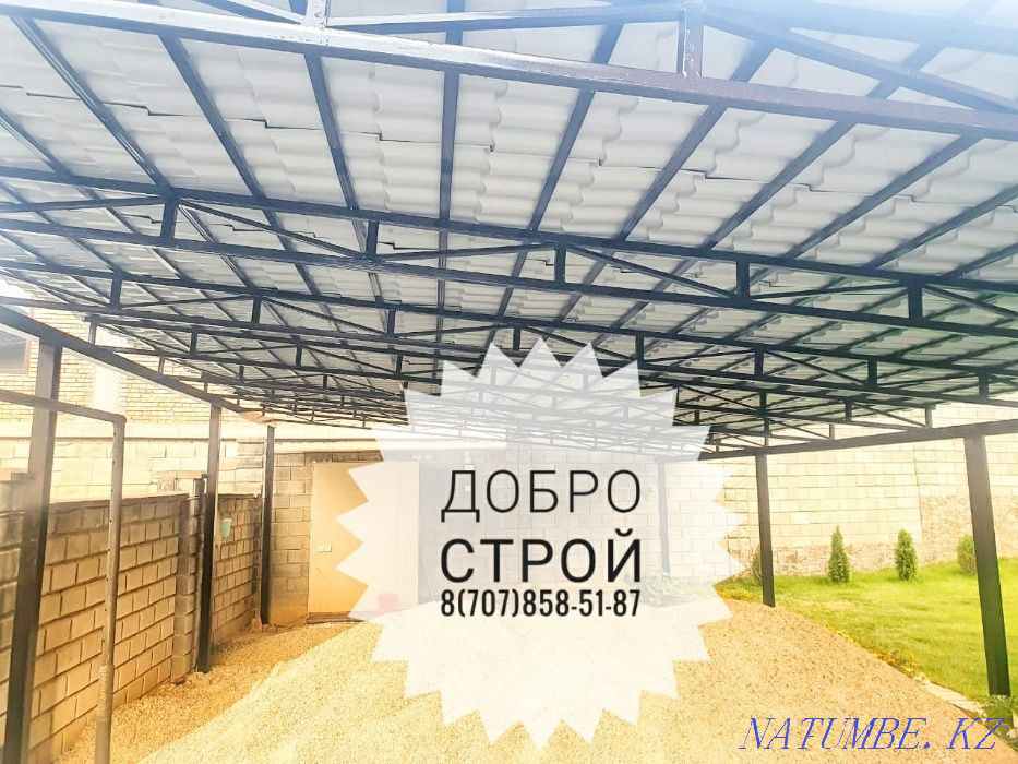 CANOPY made of polygal / metal tiles, VISORS / SCREENS Almaty - photo 8
