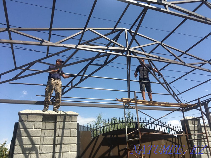 Gates, awnings, trusses, welding, work, Taldykorgan - photo 8