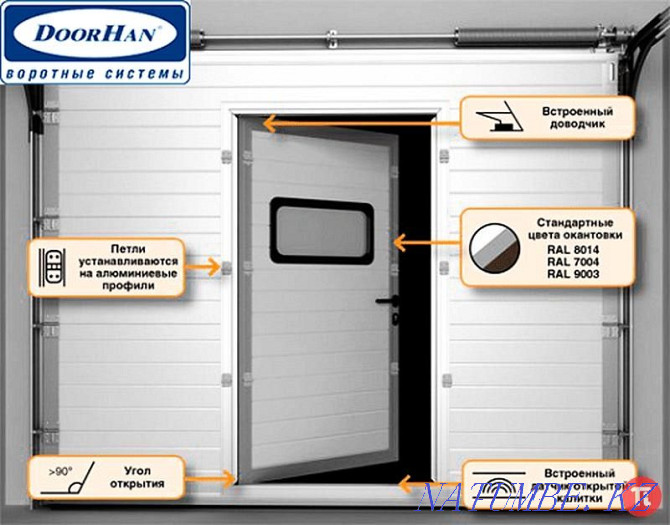 Sectional garage doors (FREE: installation, measurement and delivery) Almaty - photo 2