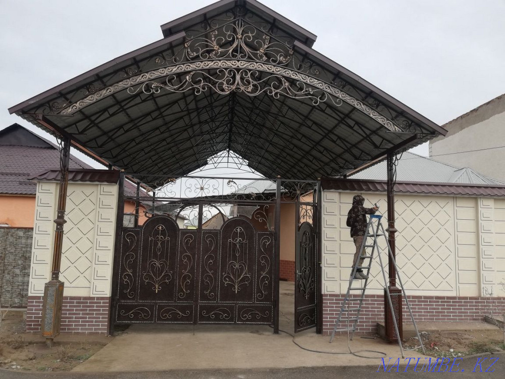 Навес арка ворота сварка жумыстары Шымкент - изображение 5