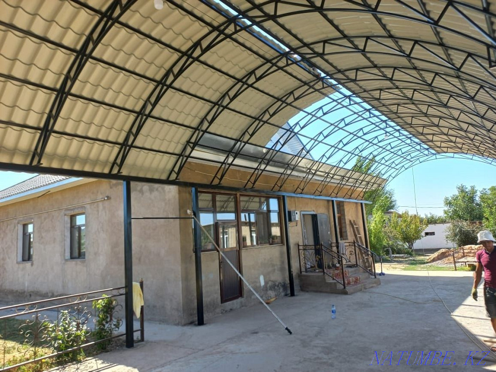 Навес арка ворота сварка жумыстары Шымкент - изображение 7