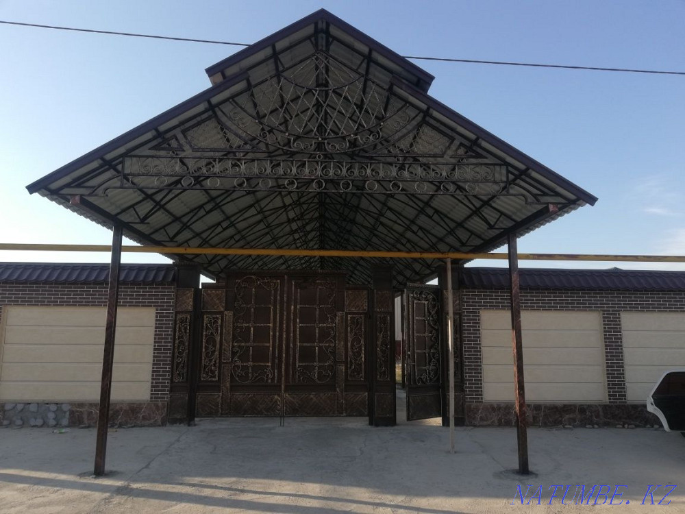Навес арка ворота сварка жумыстары Шымкент - изображение 8
