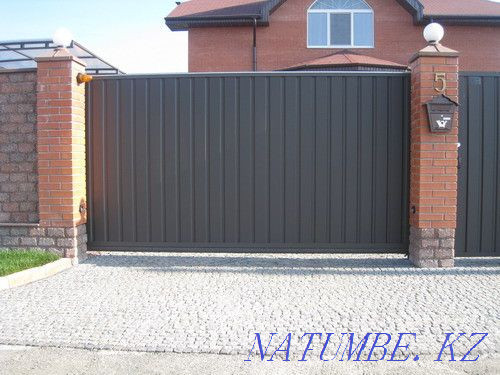 sliding sliding gates made of sandwich panels Shymkent - photo 1