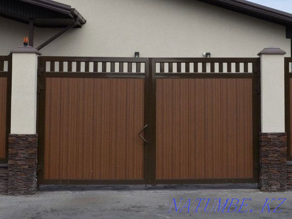 sliding sliding gates made of sandwich panels Shymkent - photo 3