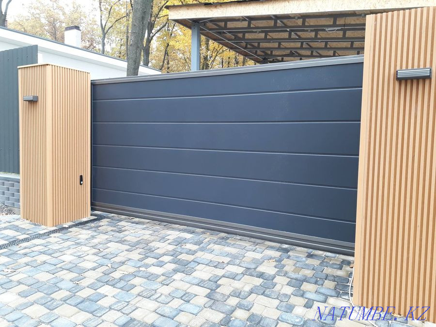 sliding sliding gates made of sandwich panels Shymkent - photo 2