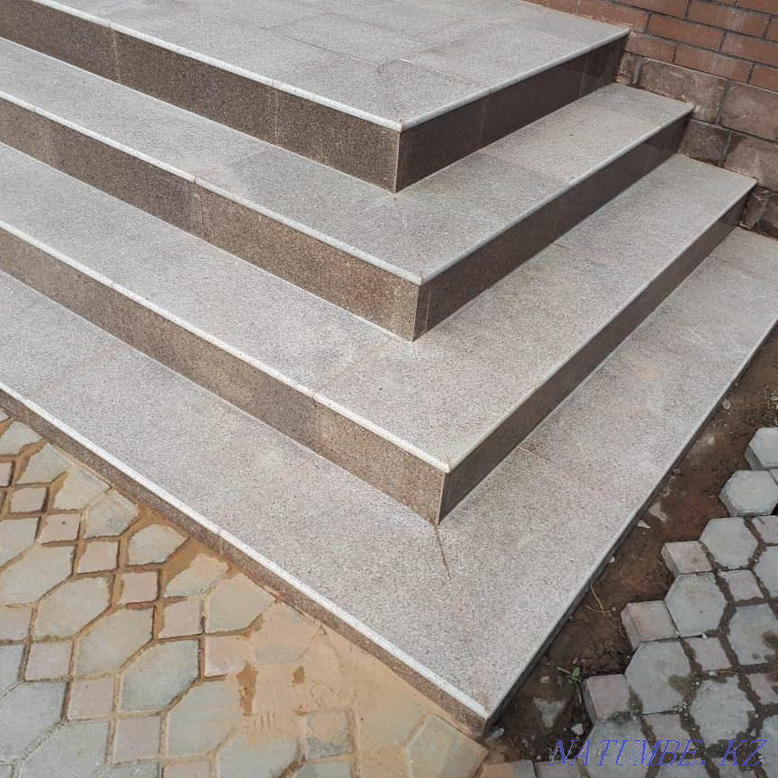 Steps natural stone from granite, stairs, street. Almaty - photo 1