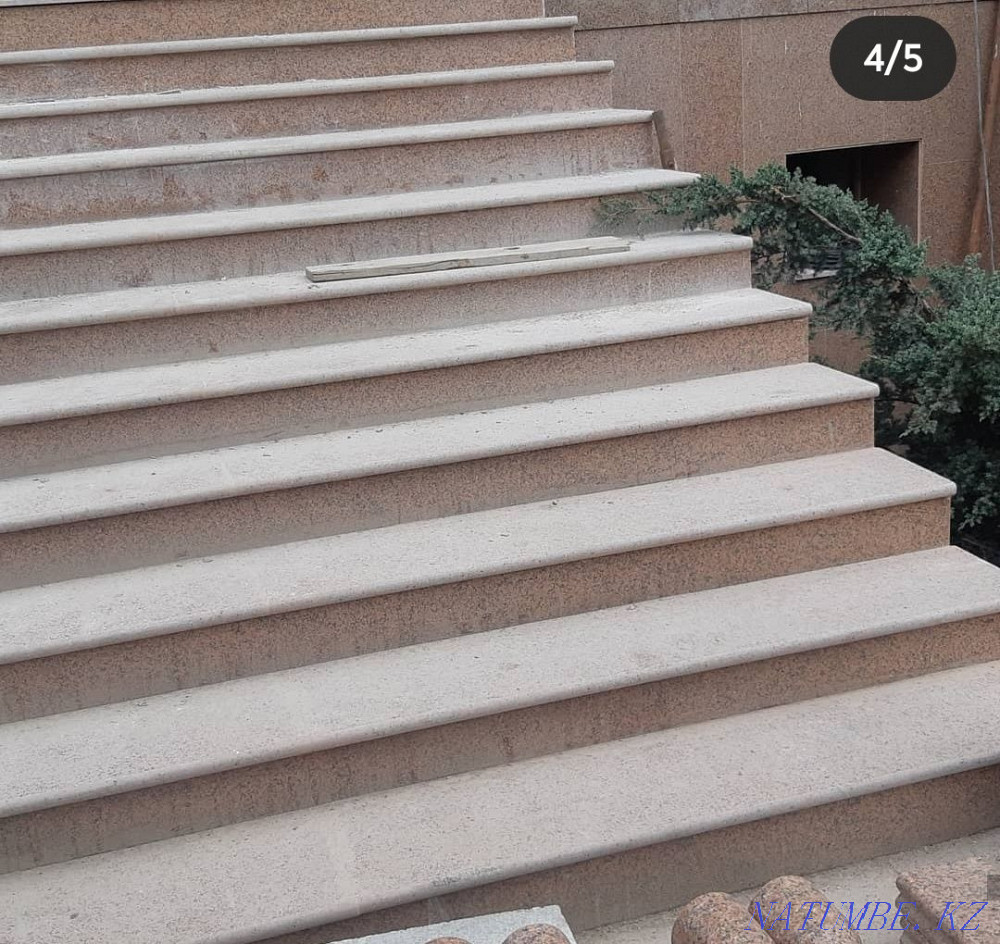 Steps natural stone from granite, stairs, street. Almaty - photo 6