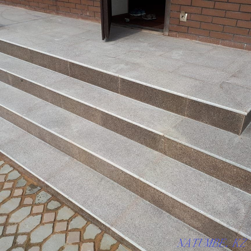 Steps natural stone from granite, stairs, street. Almaty - photo 4