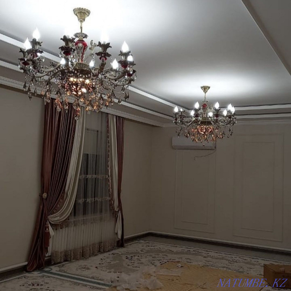 Installation of chandeliers, sconce fixtures. Atyrau - photo 3
