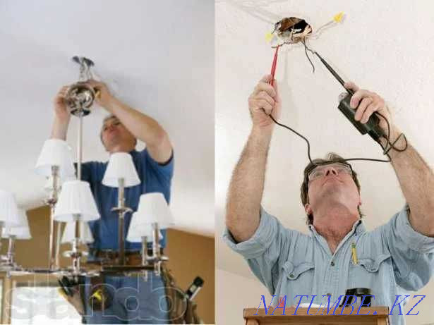 Experienced Electrician. Installation of sockets, chandeliers, counters, TV, curtains Astana - photo 1