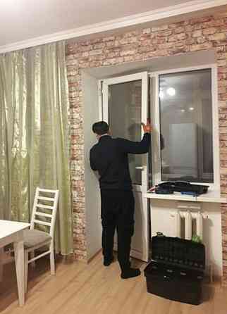 Ремонт регулировка пластиковых алюминиевых окон дверей. Стеклопакета Astana