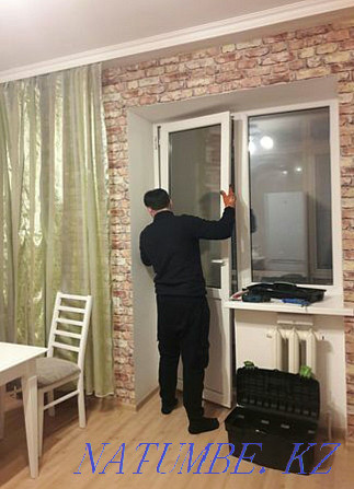 Repair adjustment of plastic aluminum windows doors. double glazing Astana - photo 1