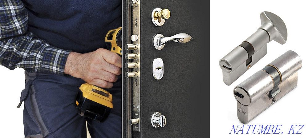 Lock installation, lock opening, safe opening, core replacement Almaty - photo 1