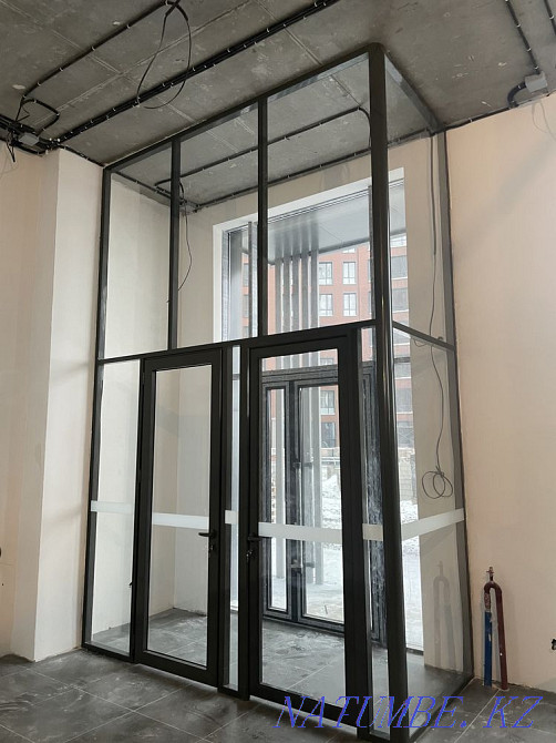 Алюминий есіктер, кіреберіс топтары, витраждар, кеңсе қалқалары Астана қ.  Астана - изображение 1