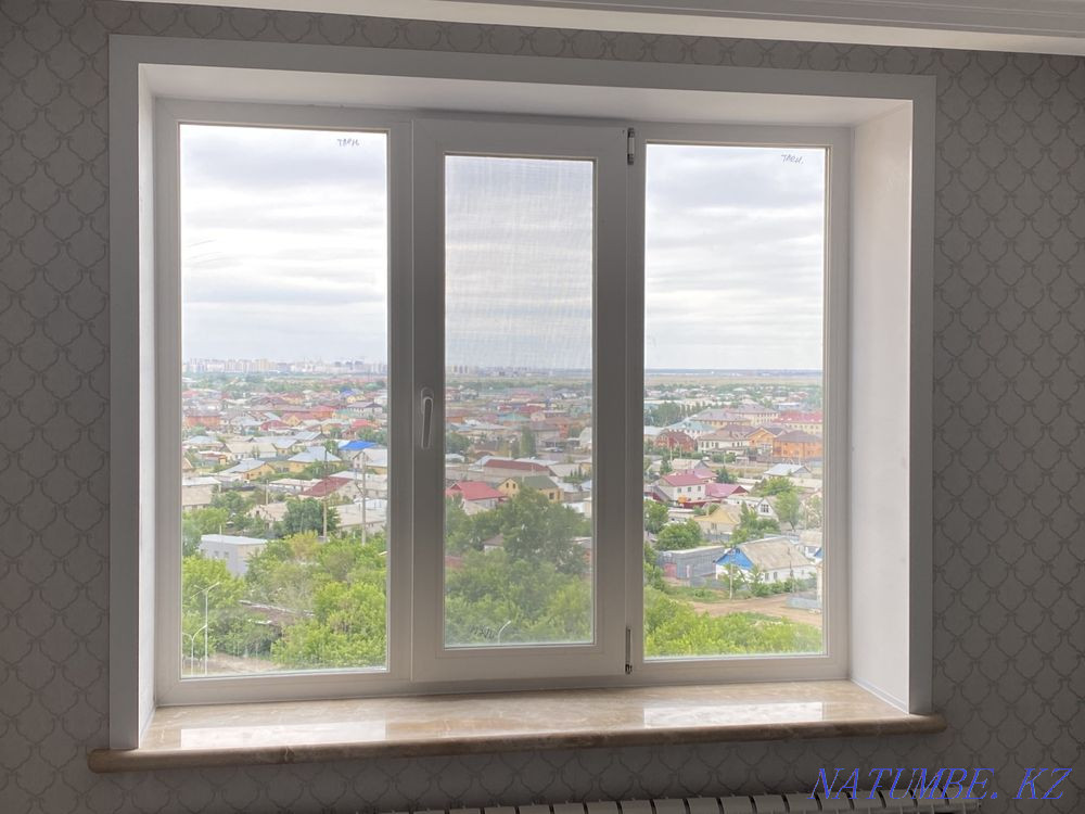 Plastic windows slopes window sills balconies stained-glass windows Astana - photo 1