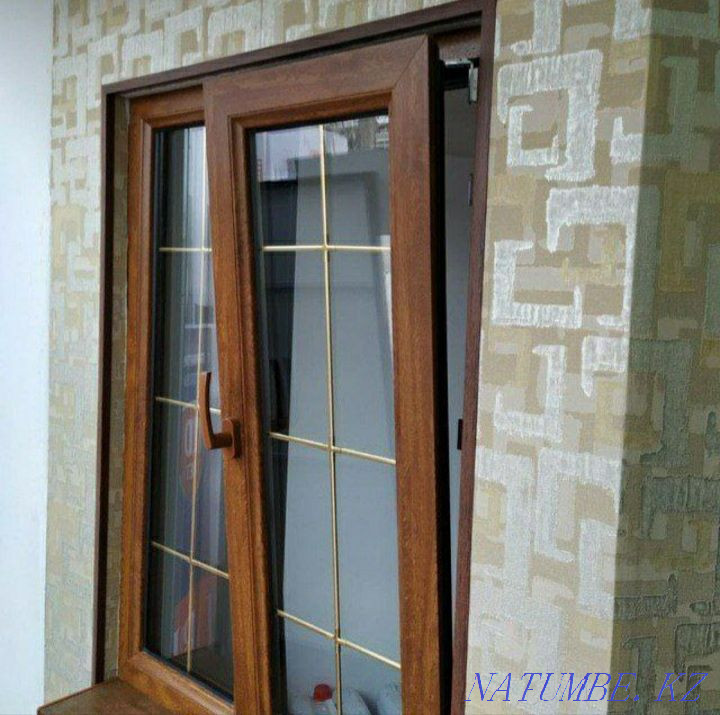 Алюминий және пластик терезе есіктері Витраждан жасалған балкон бөлімдері  Алматы - изображение 8