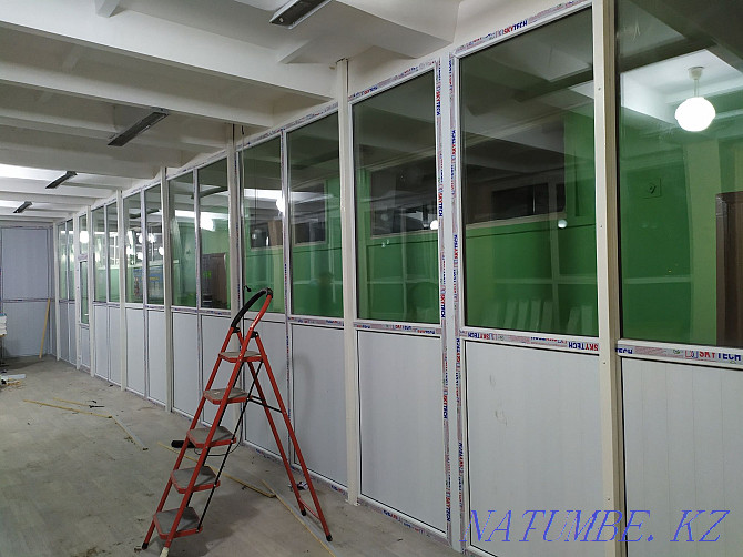 Aluminum. Plastic windows doors stained glass windows and partitions Loft Almaty - photo 8