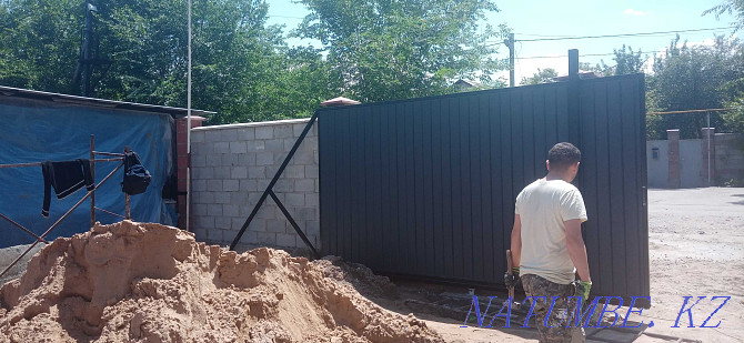 Делаем забор откатной ворота ограждение навесы Алматы - изображение 3